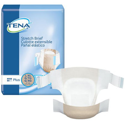 Picture of Unisex Adult Incontinence Brief TENA® Stretch™ Plus Large / X-Large Disposable Moderate Absorbency67603