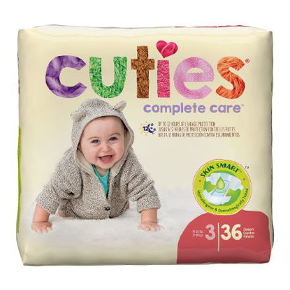 Picture of Unisex Baby Diaper Cuties® Size 3 Disposable Heavy AbsorbencyCR3001