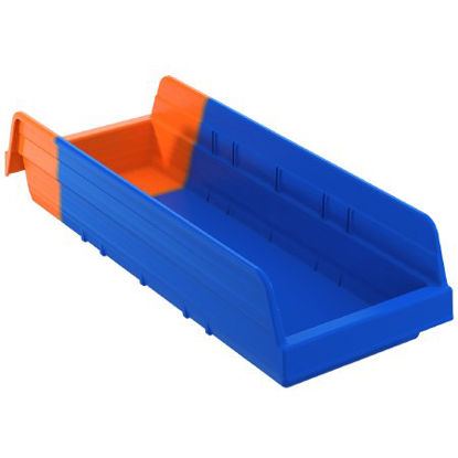 Picture of Storage Bin Indicator® Bin Blue / Orange Plastic 4 X 6-5/8 X 17-7/8 Inch36468BLUE