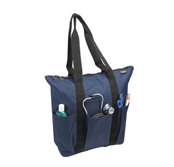 Picture of Medical Zippered Tote Navy with Black Trim 600D Waterproof Polyester 5.75 X 12 X 15 Inch530793