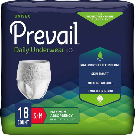 Picture of Unisex Adult Absorbent Underwear Prevail® Pull On with Tear Away Seams Small / Medium Disposable Heavy AbsorbencyPVS-512
