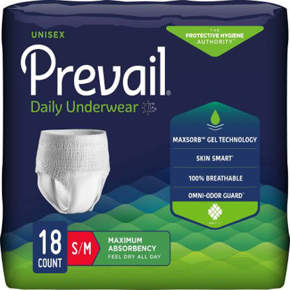 Picture of Unisex Adult Absorbent Underwear Prevail® Pull On with Tear Away Seams Small / Medium Disposable Heavy AbsorbencyPVS-512