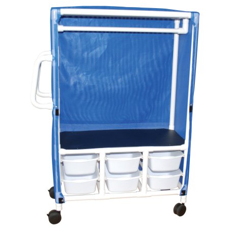 Picture of Linen / Specialty Cart with Cover 1 Shelf PVC 4 Inch Twin Casters345-1C-6T