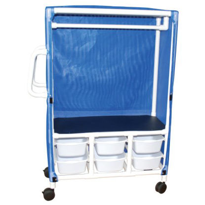 Picture of Linen / Specialty Cart with Cover 1 Shelf PVC 4 Inch Twin Casters345-1C-6T