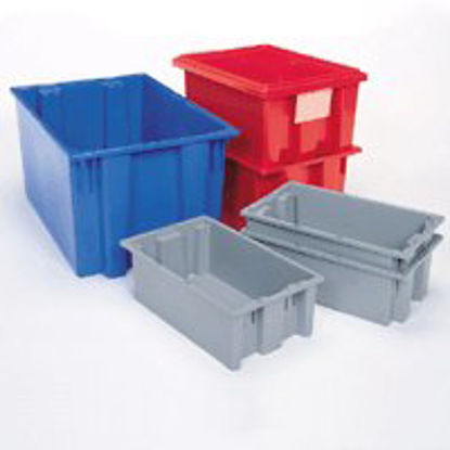 Picture of Tote Nest & Stack Gray Industrial Grade Polymers 6 X 11 X 18 Inch35180GREY