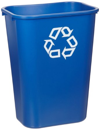 Picture of Recycling Container Rubbermaid® 41 Quart Rectangular Blue Plastic Open Top295773