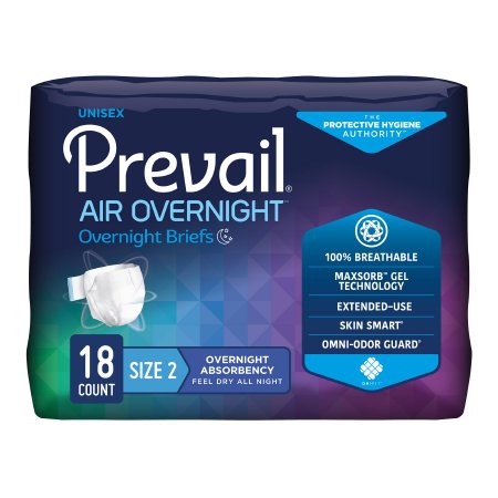 Picture of Unisex Adult Incontinence Brief Prevail Air™ Overnight Size 2 Disposable Heavy AbsorbencyNGX-013