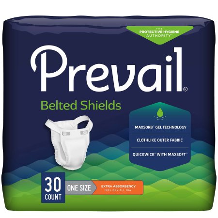 Picture of Unisex Adult Incontinence Belted Undergarment Prevail® Belted Shields Belted One Size Fits Most Disposable Light AbsorbencyPV-324