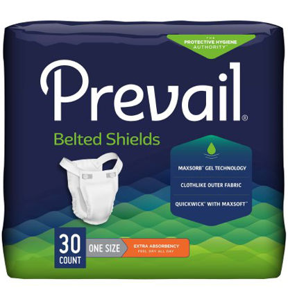 Picture of Unisex Adult Incontinence Belted Undergarment Prevail® Belted Shields Belted One Size Fits Most Disposable Light AbsorbencyPV-324