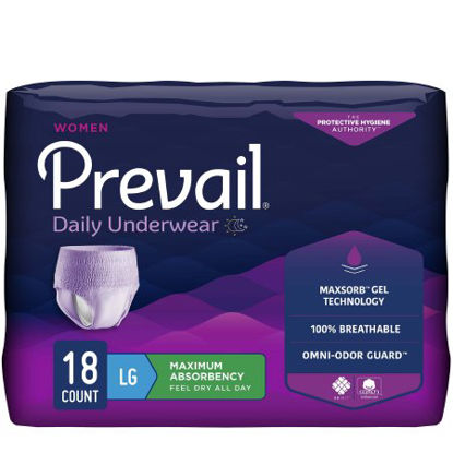 Picture of Female Adult Absorbent Underwear Prevail® For Women Daily Underwear Pull On with Tear Away Seams Large Disposable Heavy AbsorbencyPWC-513/1