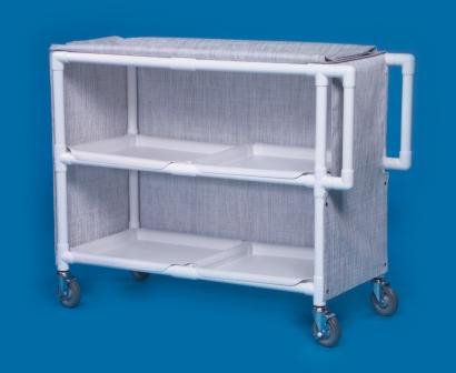 Picture of Linen Cart with Cover 2 Shelves PVC 5 Inch Heavy Duty Casters, 2 LockingLC242