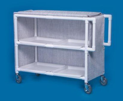 Picture of Linen Cart with Cover 2 Shelves PVC 5 Inch Heavy Duty Casters, 2 LockingLC242