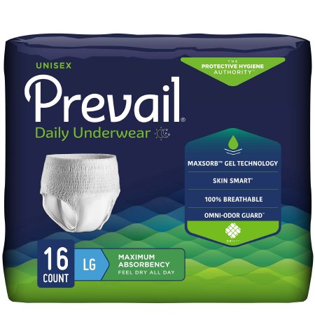 Picture of Unisex Adult Absorbent Underwear Prevail® Pull On with Tear Away Seams Large Disposable Heavy AbsorbencyPVS-513