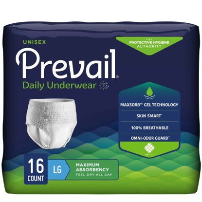 Picture of Unisex Adult Absorbent Underwear Prevail® Pull On with Tear Away Seams Large Disposable Heavy AbsorbencyPVS-513