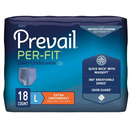 Picture of Male Adult Absorbent Underwear Prevail® Per-Fit® Men Pull On with Tear Away Seams Large Disposable Moderate AbsorbencyPFM-513