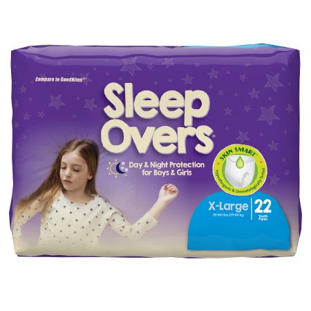Picture of Unisex Youth Absorbent Underwear Cuties® Sleep Overs® Pull On with Tear Away Seams X-Large Disposable Heavy AbsorbencySLP05303