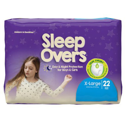 Picture of Unisex Youth Absorbent Underwear Cuties® Sleep Overs® Pull On with Tear Away Seams X-Large Disposable Heavy AbsorbencySLP05303