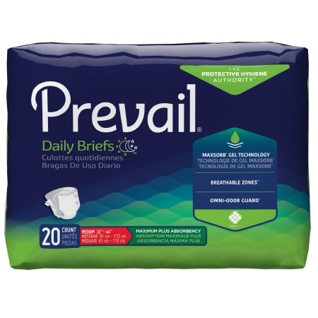 Picture of Unisex Adult Incontinence Brief Prevail® Medium Disposable Heavy AbsorbencyPV-012/1