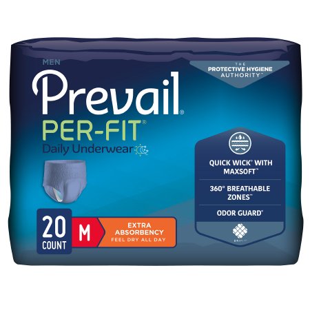 Picture of Male Adult Absorbent Underwear Prevail® Per-Fit® Men Pull On with Tear Away Seams Medium Disposable Moderate AbsorbencyPFM-512