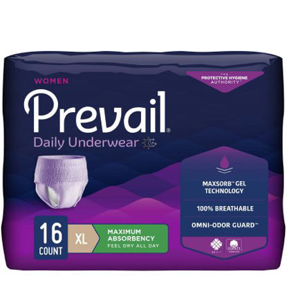 Picture of Female Adult Absorbent Underwear Prevail® For Women Daily Underwear Pull On with Tear Away Seams X-Large Disposable Heavy AbsorbencyPWC-514/1