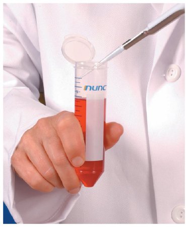 Picture of Nunc™ EZFlip™ Centrifuge Tube Conical Bottom Plain 50 mL Without Color Coding Hinged Snap Cap Polypropylene Tube362696