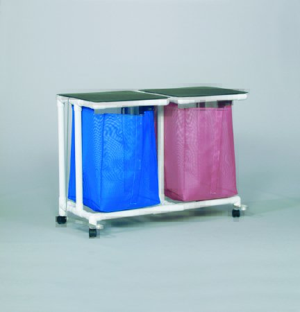 Picture of Double Hamper with Bags Standard Jumbo 4 Casters 55 gal.VL JH2 FP MESH TEAL