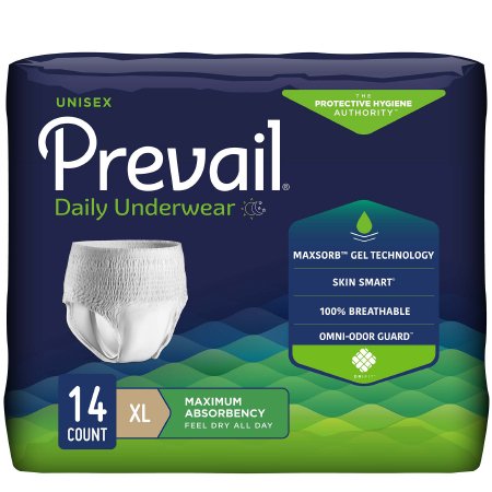 Picture of Unisex Adult Absorbent Underwear Prevail® Pull On with Tear Away Seams X-Large Disposable Heavy AbsorbencyPVS-514