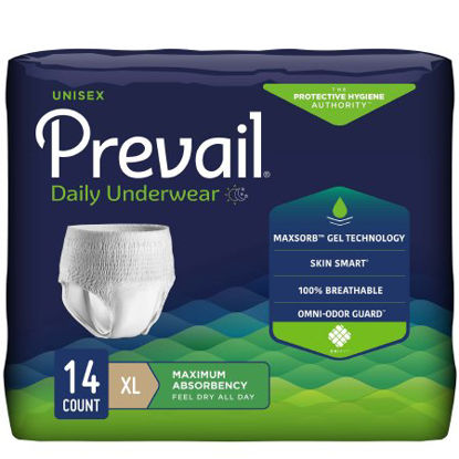 Picture of Unisex Adult Absorbent Underwear Prevail® Pull On with Tear Away Seams X-Large Disposable Heavy AbsorbencyPVS-514