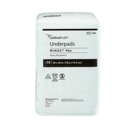 Picture of Underpad Wings™ Plus 30 X 30 Inch Disposable Fluff / Polymer Heavy Absorbency948