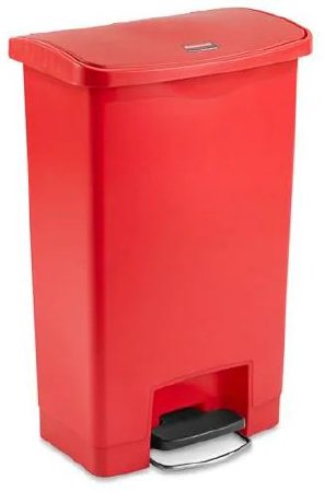 Picture of Trash Can Rubbermaid® Slim Jim® 13 gal. Rectangular Red Plastic Step OnH-5904R