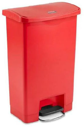 Picture of Trash Can Rubbermaid® Slim Jim® 13 gal. Rectangular Red Plastic Step OnH-5904R