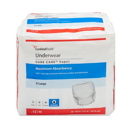 Picture of Unisex Adult Absorbent Underwear Sure Care™ Pull On with Tear Away Seams X-Large Disposable Heavy Absorbency1225A