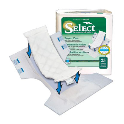 Picture of Incontinence Booster Pad Select® 4-1/4 X 12 Inch Moderate Absorbency Fluff Core Medium Adult Unisex Disposable2760