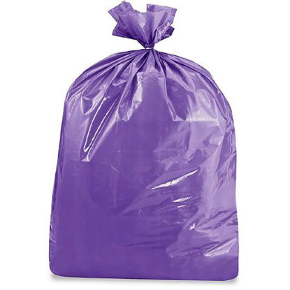 Picture of Trash Bag Uline 16 gal. Purple LLDPE 1.50 Mil. 24 X 33 Inch Star Seal Bottom Flat PackS-19943PUR