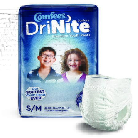 Picture of Unisex Youth Absorbent Underwear Comfees® DriNite® Juniors Pull On with Tear Away Seams Small / Medium Disposable Heavy AbsorbencyCMF-YSM