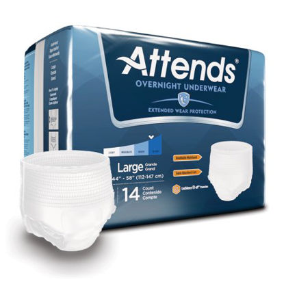 Picture of Unisex Adult Absorbent Underwear Attends® Overnight Pull On with Tear Away Seams Large Disposable Heavy AbsorbencyAPPNT30