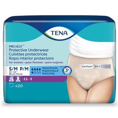Picture of Female Adult Absorbent Underwear TENA ProSkin™ Pull On with Tear Away Seams Small / Medium Disposable Heavy Absorbency73020