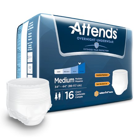 Picture of Unisex Adult Absorbent Underwear Attends® Overnight Pull On with Tear Away Seams Medium Disposable Heavy AbsorbencyAPPNT20