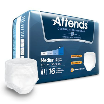 Picture of Unisex Adult Absorbent Underwear Attends® Overnight Pull On with Tear Away Seams Medium Disposable Heavy AbsorbencyAPPNT20