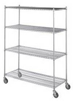 Picture of Linen Cart AliMed® 4 Shelves 500 lbs. Weight Capacity Chrome Plated Steel 5 Inch Casters, 2 Locking934887