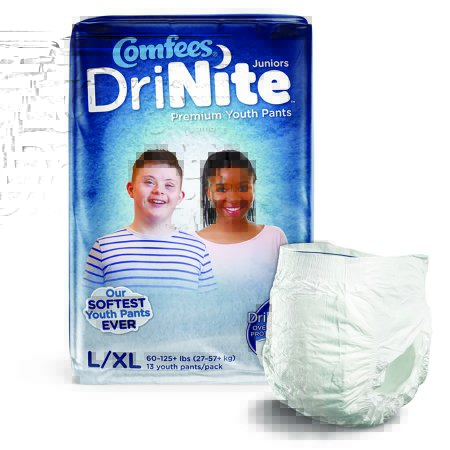 Picture of Unisex Youth Absorbent Underwear Comfees® DriNite® Juniors Pull On with Tear Away Seams Large / X-Large Disposable Heavy AbsorbencyCMF-YLXL
