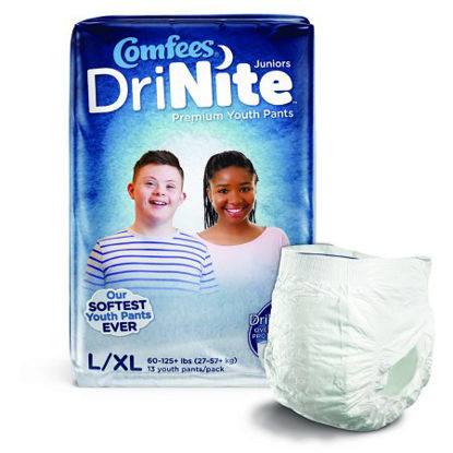 Picture of Unisex Youth Absorbent Underwear Comfees® DriNite® Juniors Pull On with Tear Away Seams Large / X-Large Disposable Heavy AbsorbencyCMF-YLXL