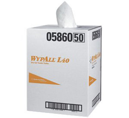 Picture of Task Wipe WypAll® L40 Dry-Up Light Duty White NonSterile Double Re-Creped 19-1/2 X 42 Inch DisposableKCC05860