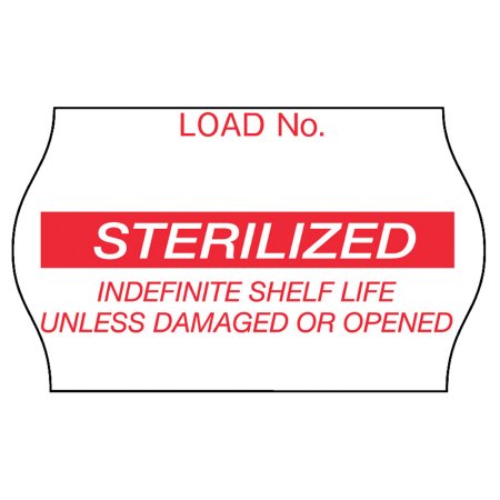 Picture of Pre-Printed Label Comply™ Laboratory Use White Tape Sterilized Red Sterilization Label 5/8 X 1-1/8 Inch1269R