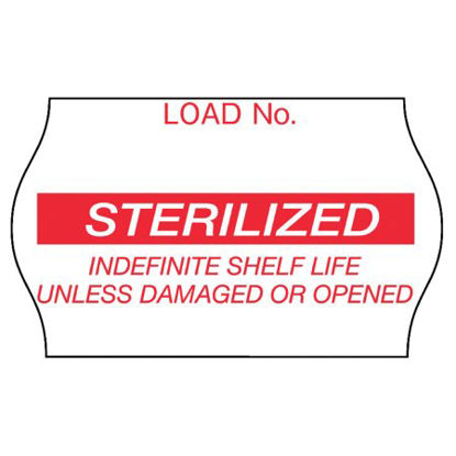 Picture of Pre-Printed Label Comply™ Laboratory Use White Tape Sterilized Red Sterilization Label 5/8 X 1-1/8 Inch1269R