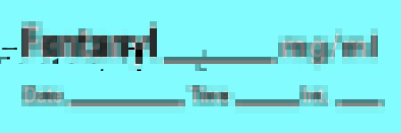 Picture of Drug Label Timemed Anesthesia Label Tape FentanyL_mcg_mL Date_Time_Int Blue 1/2 X 1-1/2 InchAN-7