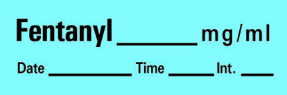 Picture of Drug Label Timemed Anesthesia Label Tape FentanyL_mcg_mL Date_Time_Int Blue 1/2 X 1-1/2 InchAN-7