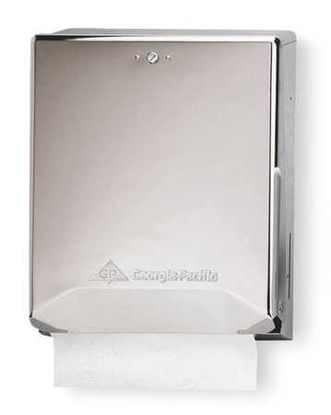 Picture of Paper Towel Dispenser Georgia-Pacific Chrome Metal Manual Pull 600 Count Wall Mount1CF38