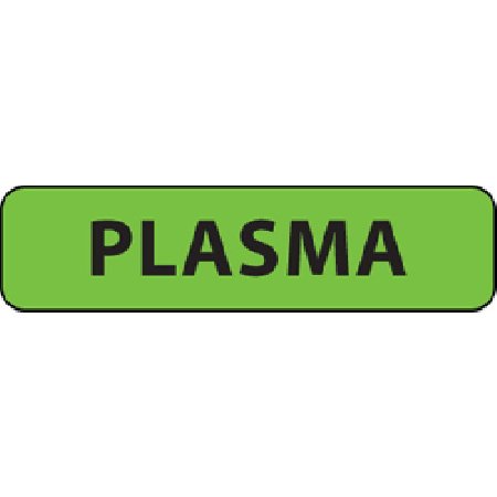 Picture of Drug Label MedVision® Anesthesia Label Plasma Fluorescent Green 5/16 X 1-1/4 InchMV01FG0959