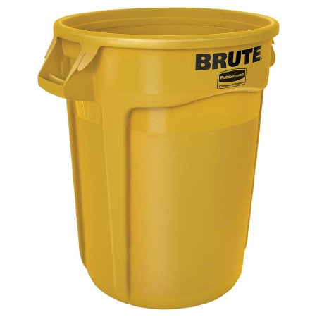 Picture of Trash Can Rubbermaid® Brute® 32 gal. Round Yellow Plastic Open TopFG263200YEL-EA